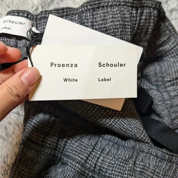 NEW Proenza Schouler Gray Pants Plaid Suiting Straight Leg Trouser Medium - Picture 5 of 8
